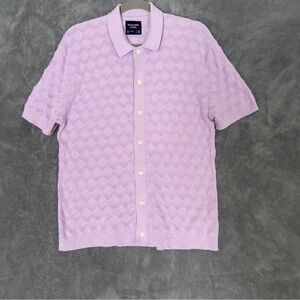 Abercrombie & Fitch Light Purple Button Down Shirt Cardigan size medium